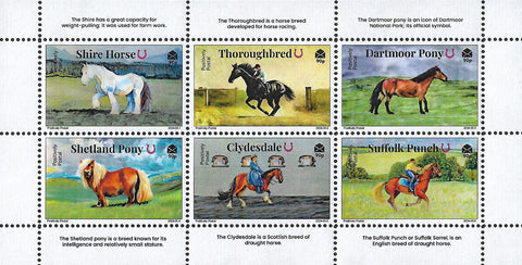 2024 Positively Postal Horses Artistamps unmounted mint stamp miniature sheet